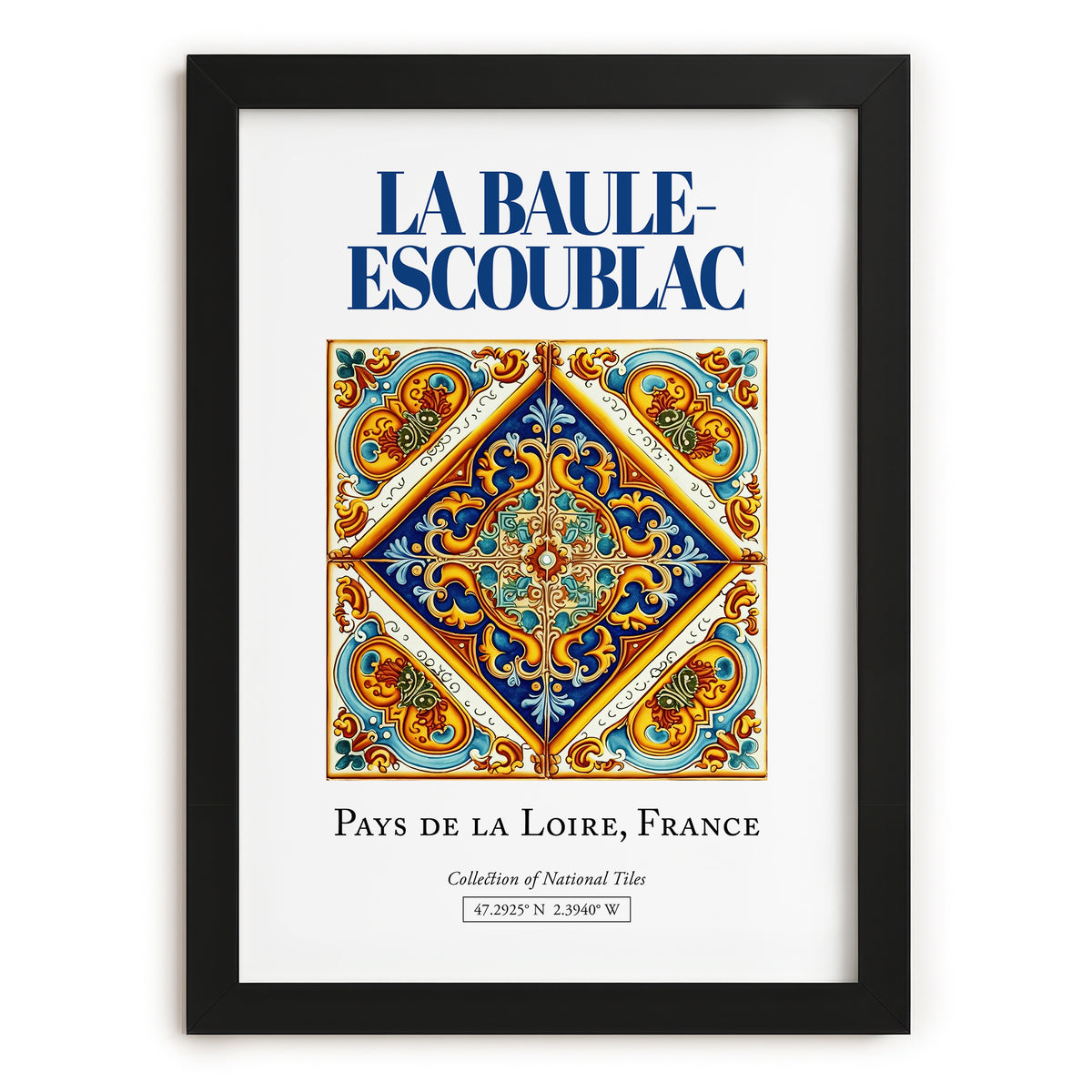 La Baule-Escoublac, France – Travel Poster, in sleek black frame