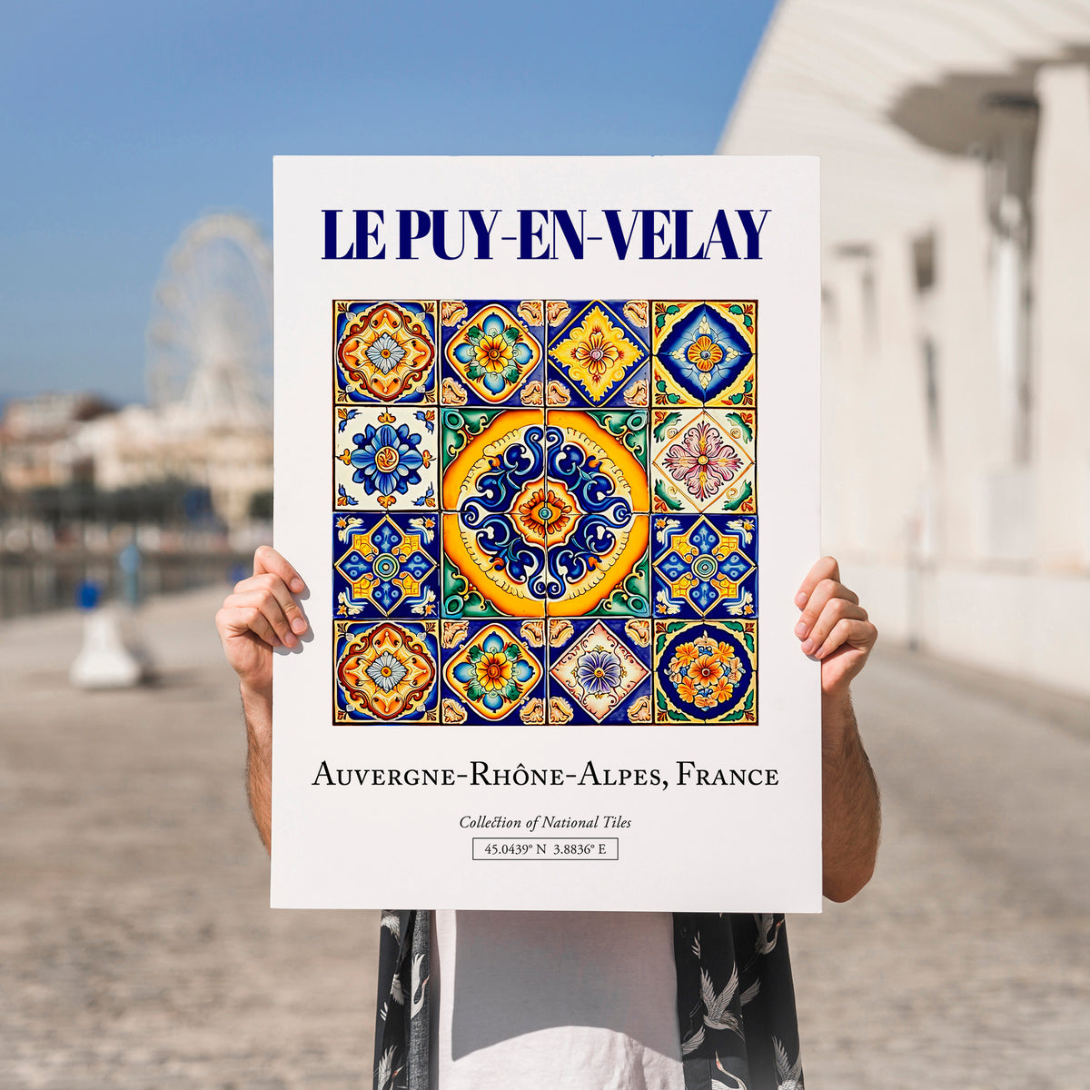 Le Puy-en-Velay, France – Travel Print, no-text version framed in wood