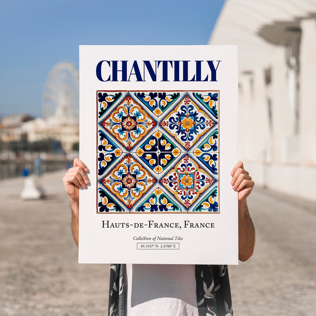 Chantilly, France – Travel Wall Art, no-text version framed in wood