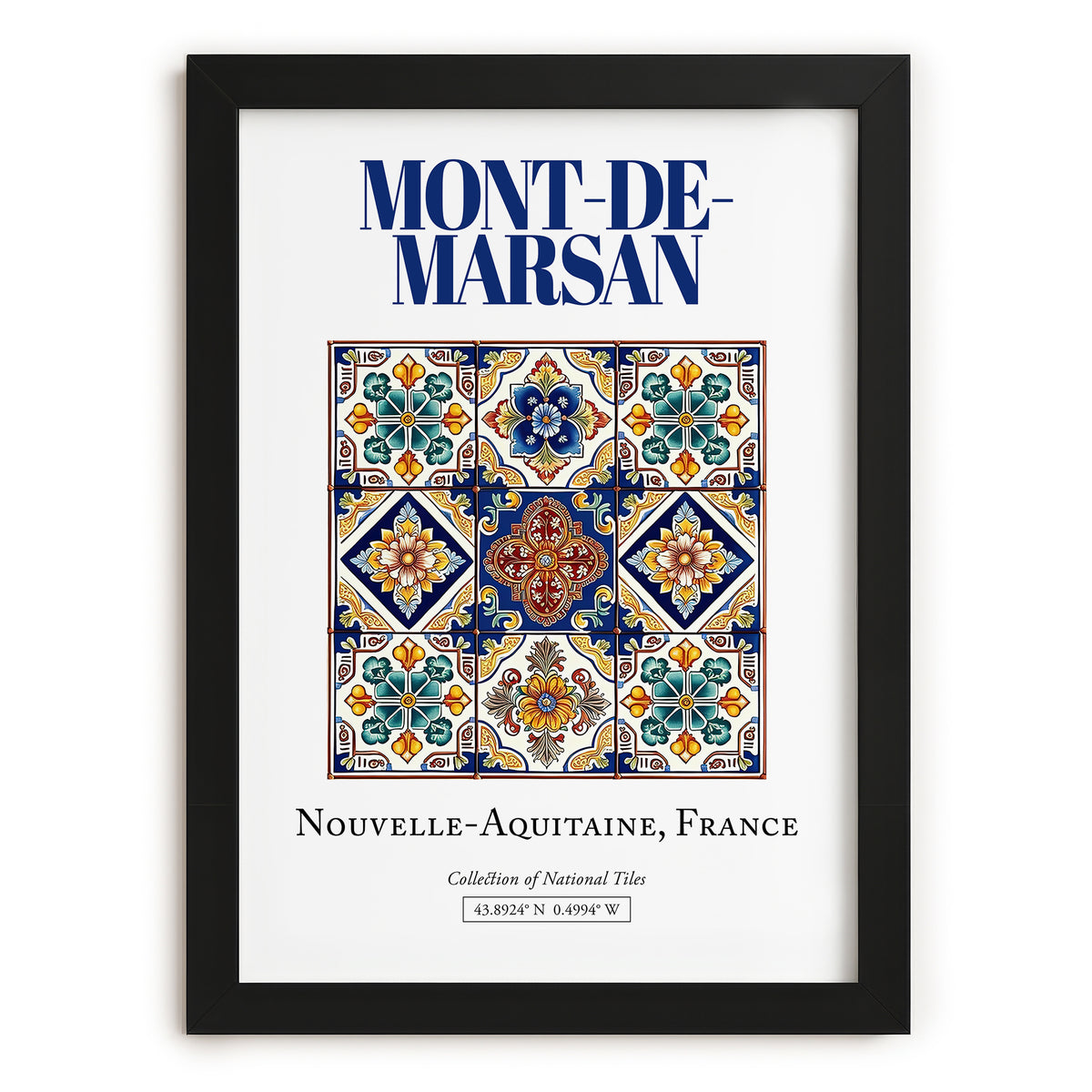 Mont-de-Marsan, France – Travel Destination Art, in sleek black frame