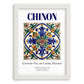 Chinon, France – Travel Poster, placed in minimal white frame