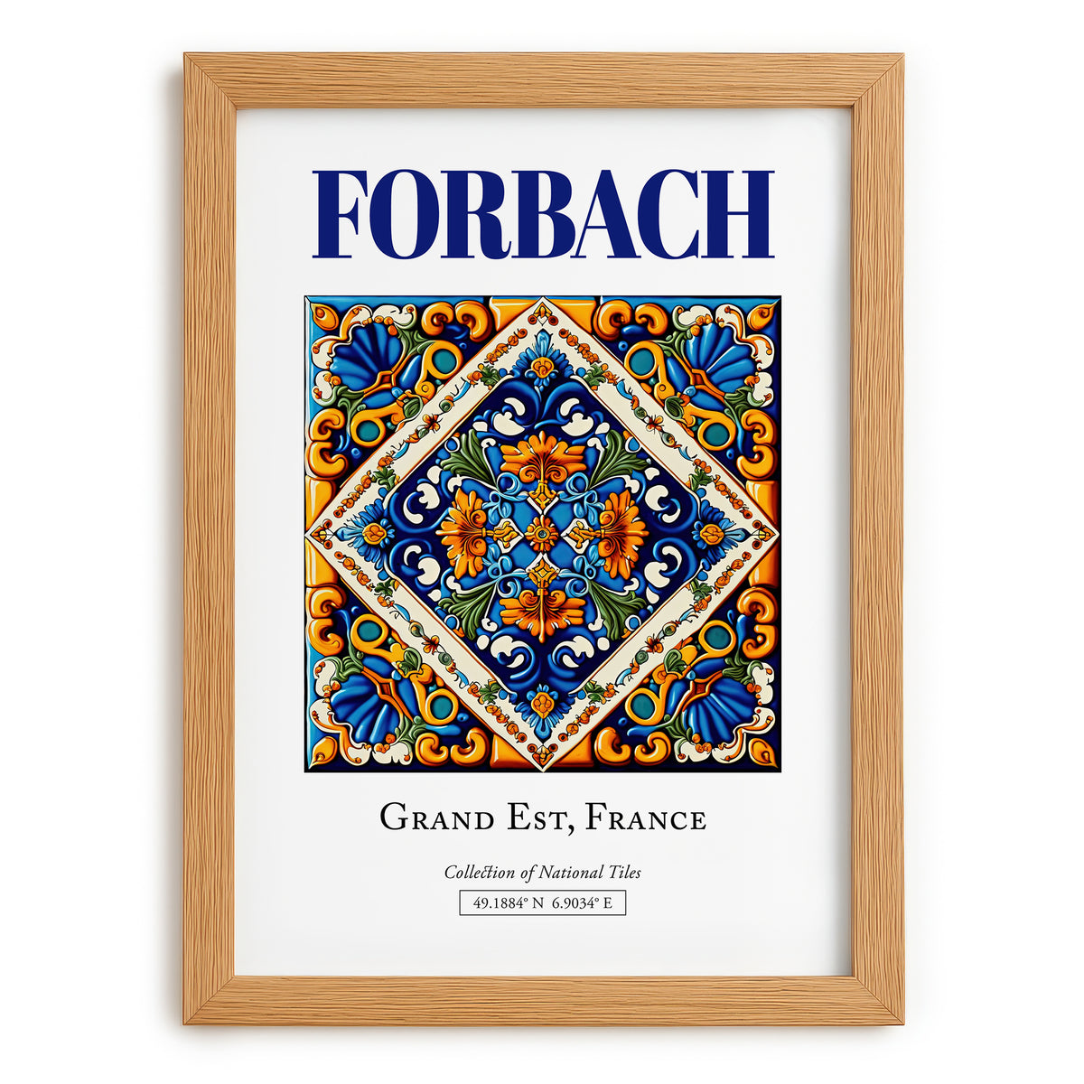 Forbach, France – Travel Wall Decor, set in oak frame