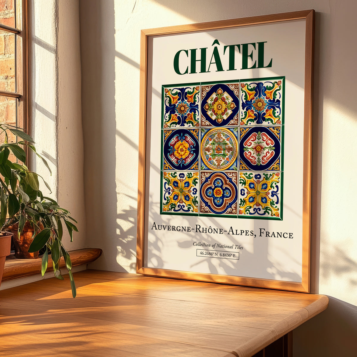 Châtel, France – Illustrated Travel Poster, clean layout with no caption