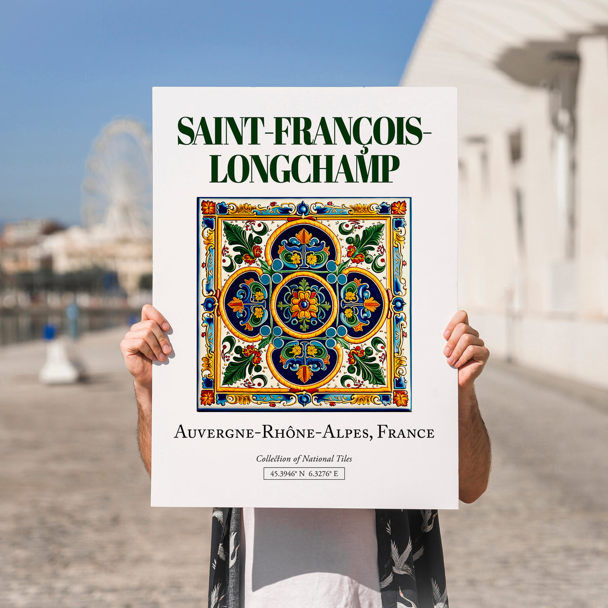 Saint-François-Longchamp, France – Travel Wall Art, no-text version framed in wood