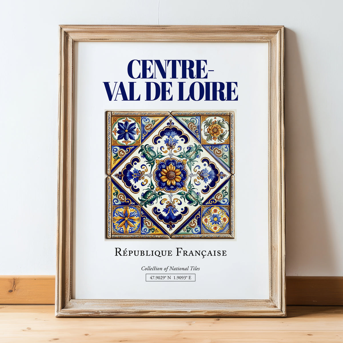 Centre-Val de Loire, France – Global Wall Art, in wooden frame leaning on the floor