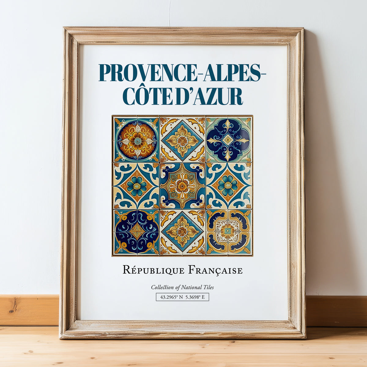 Provence-Alpes-Côte d'Azur, France – Wanderlust Wall Decor, in wooden frame leaning on the floor