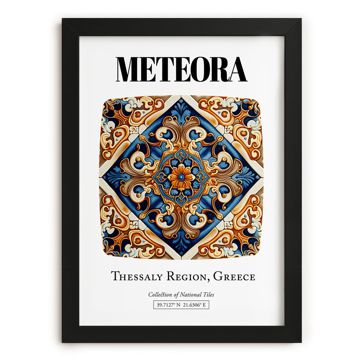 Meteora, Greece – Cityscape Wall Art, in sleek black frame