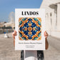 Lindos, Greece – Travel Wall Decor, no-text version framed in wood