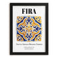 Fira, Greece – Travel Print, in sleek black frame