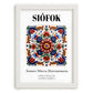 Siófok, Hungary – Travel Poster, placed in minimal white frame