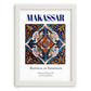 Makassar, Indonesia – Travel Destination Art, placed in minimal white frame