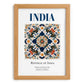 India, India – Travel Poster, set in oak frame
