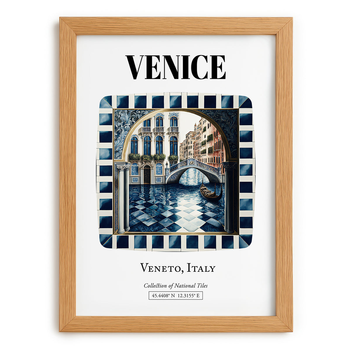 Venice, Italy – Travel Print, set in oak frame