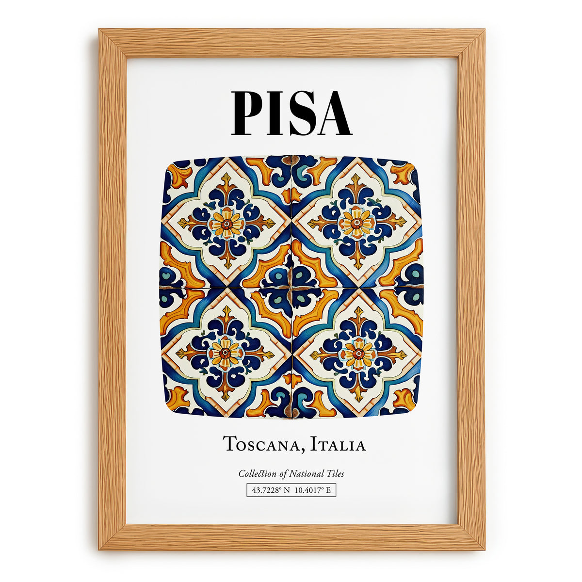 Pisa, Italy – Travel Print, set in oak frame