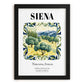 Siena, Italy – Travel Poster, in sleek black frame