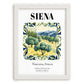 Siena, Italy – Travel Poster, placed in minimal white frame