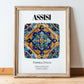 Assisi, Italy – Travel Poster, in wooden frame leaning on the floor