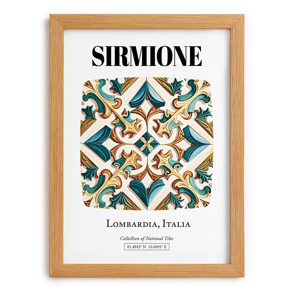 Sirmione, Italy – Travel Print, set in oak frame