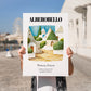 Alberobello, Italy – Cityscape Wall Art, no-text version framed in wood