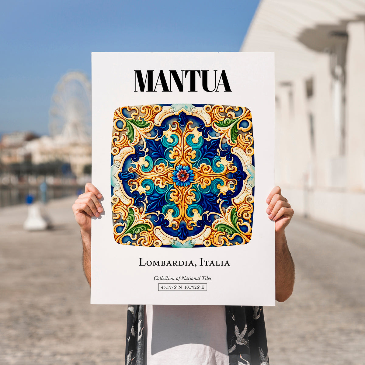 Mantua, Italy – Historic Cities Art Print, no-text version framed in wood