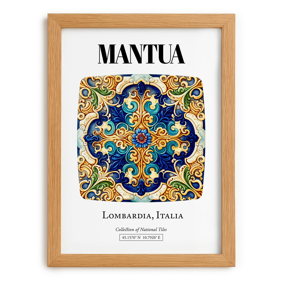 Mantua, Italy – Historic Cities Art Print, set in oak frame