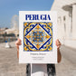 Perugia, Italy – Travel Print, no-text version framed in wood
