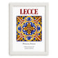 Lecce, Italy – Retro Travel Poster, placed in minimal white frame