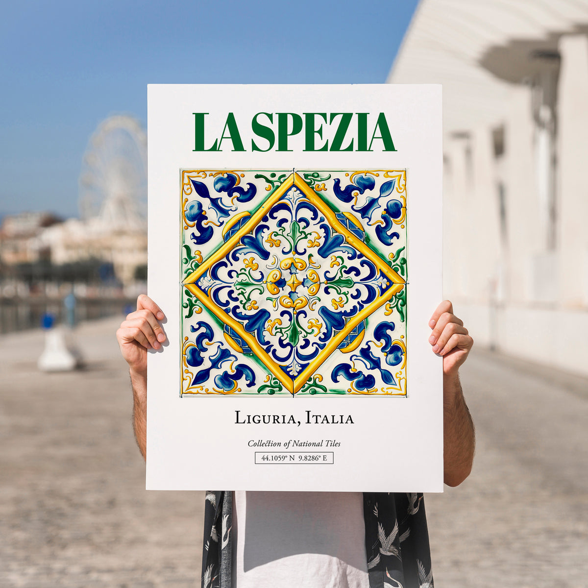 La Spezia, Italy – Tourist Destination Poster, no-text version framed in wood