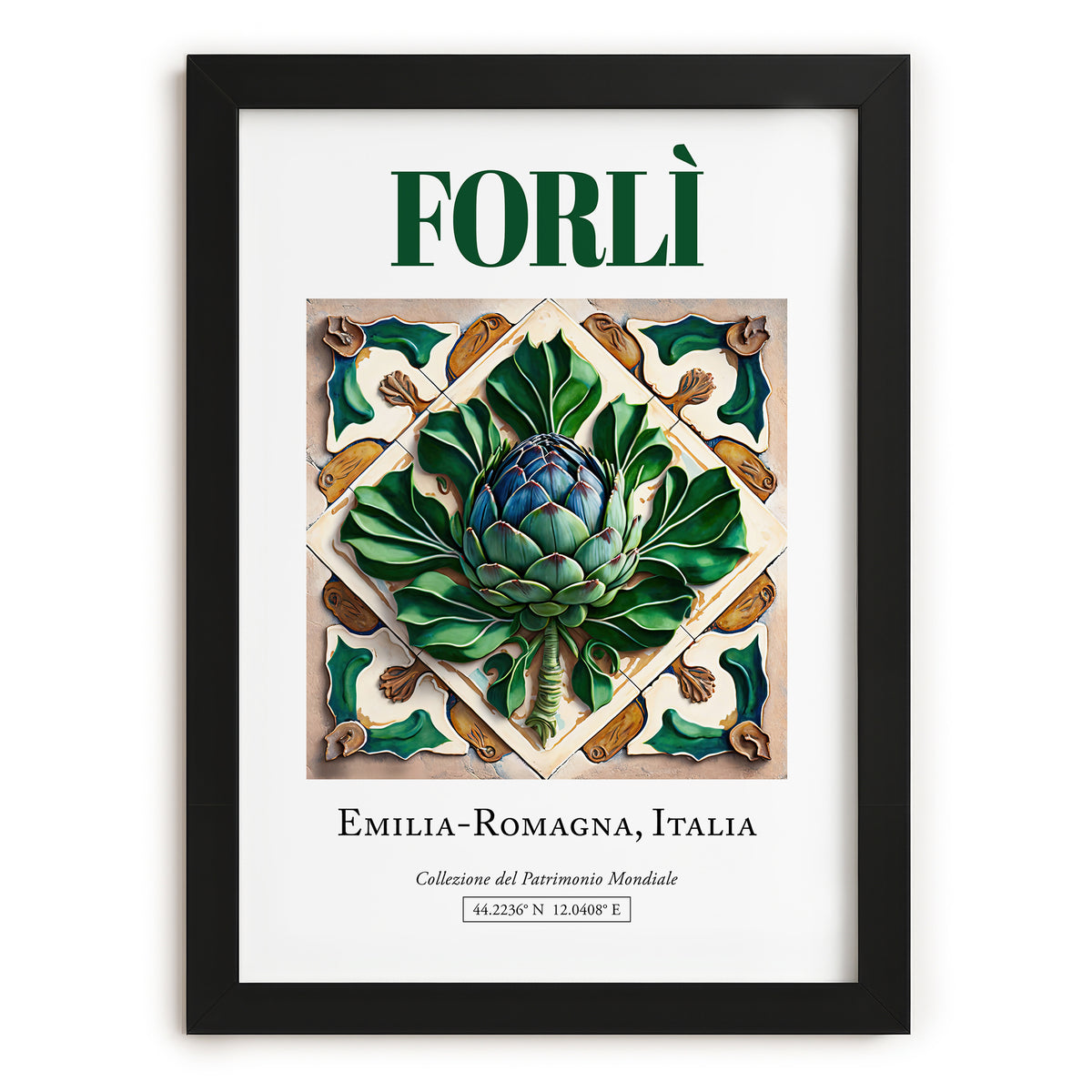 Forlì, Italy – Travel Wall Decor, in sleek black frame