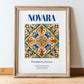 Novara, Italy – Away From Home Poster, in wooden frame leaning on the floor