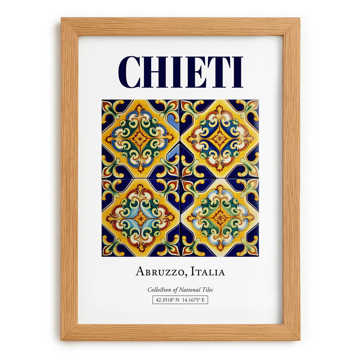 Chieti, Italy – Wanderlust-Inspired Poster, set in oak frame