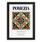 Pomezia, Italy – Illustrated Travel Poster, in sleek black frame