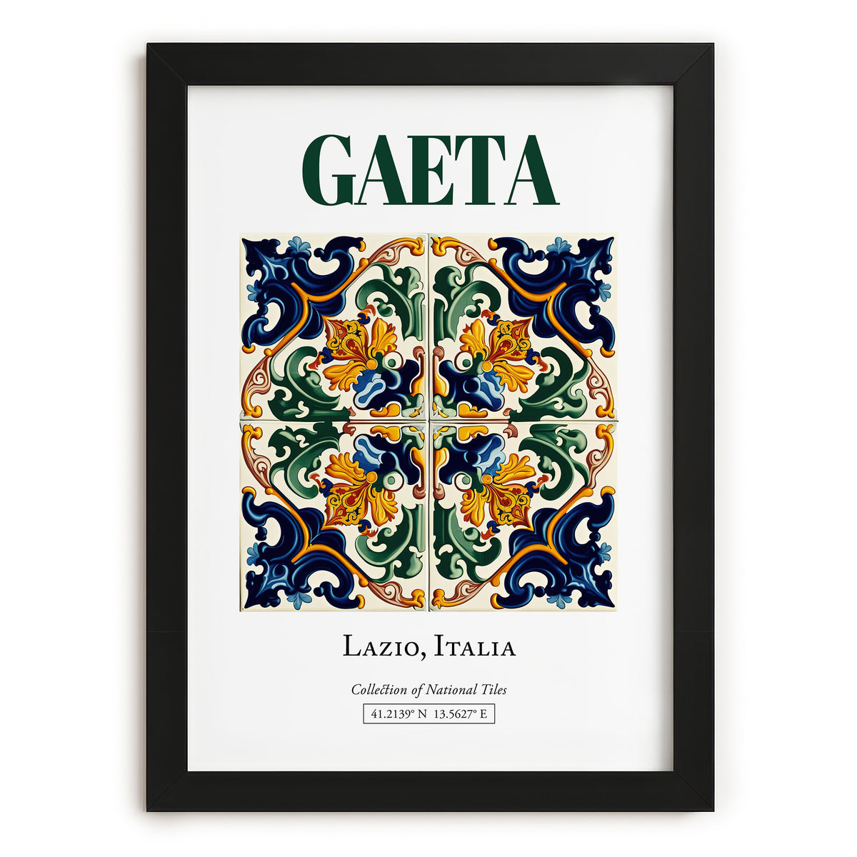 Gaeta, Italy – Vintage Travel Poster, in sleek black frame