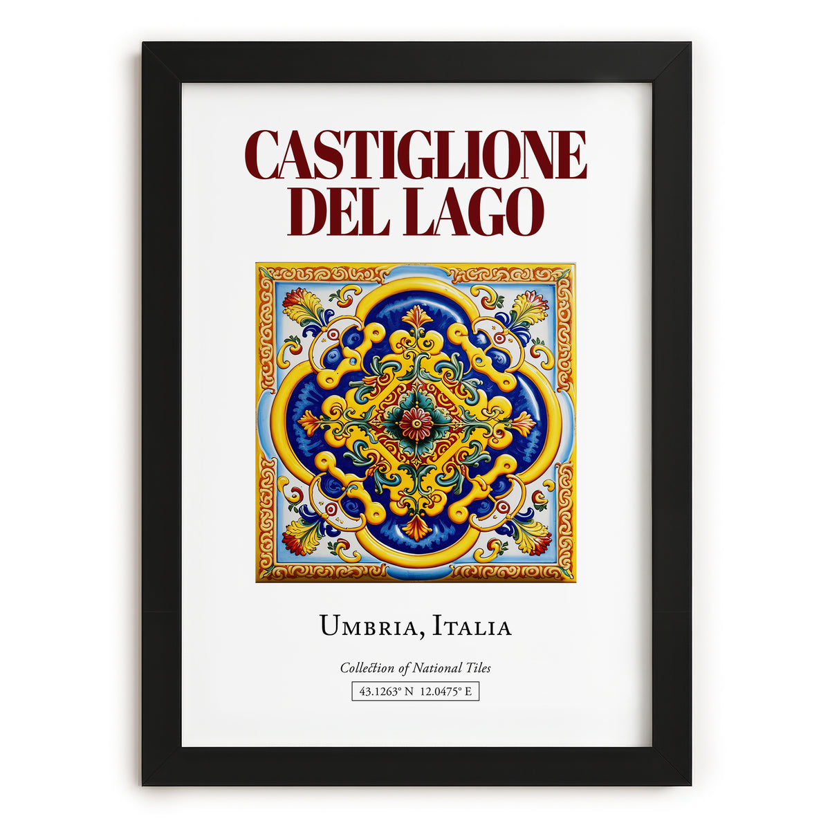 Castiglione del Lago, Italy – Travel Print, in sleek black frame