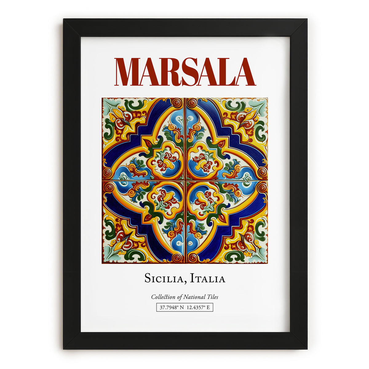Marsala, Italy – Travel Wall Art, in sleek black frame