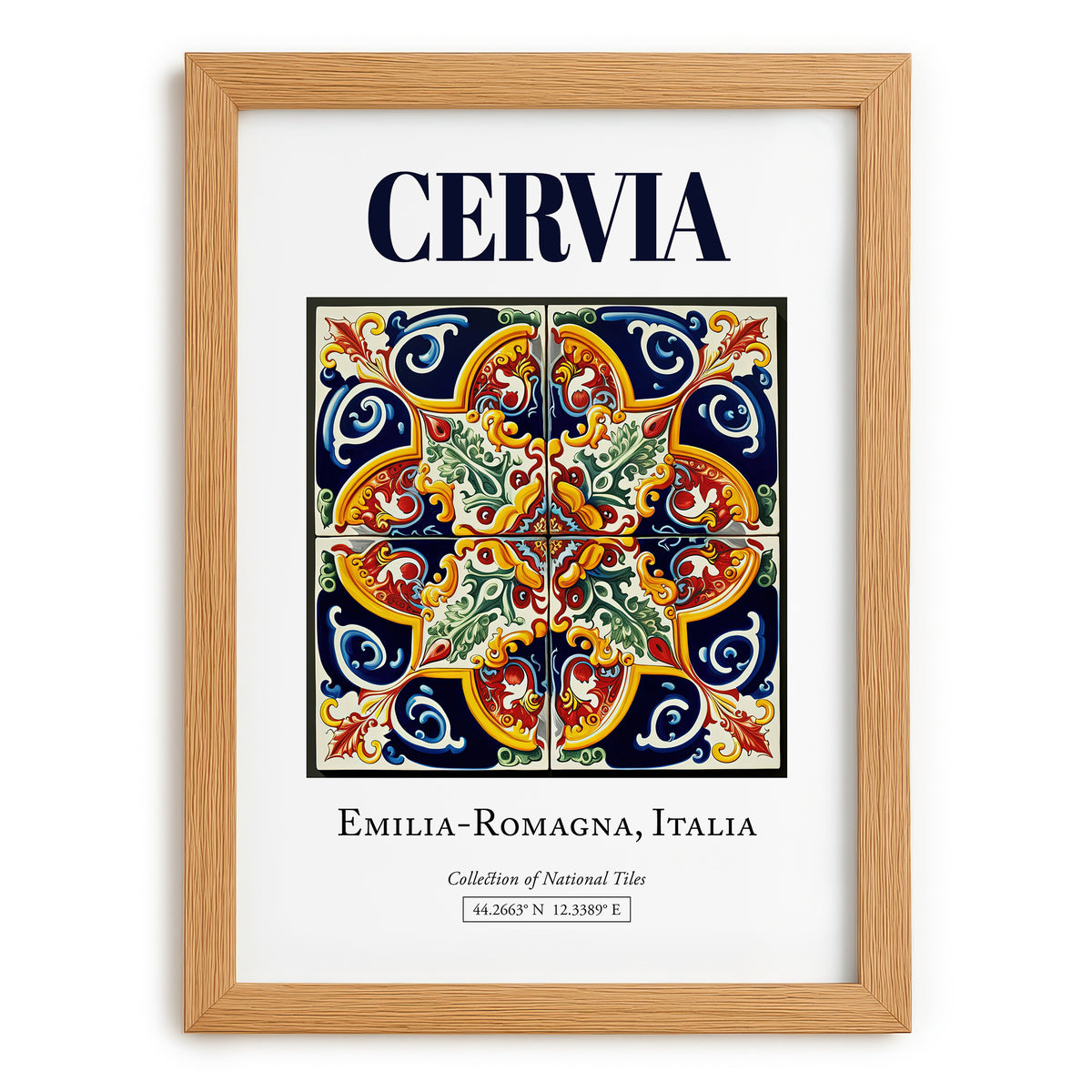 Cervia, Italy – Travel Print, set in oak frame