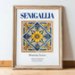 Senigallia, Italy – Tourist Destination Poster, in wooden frame leaning on the floor