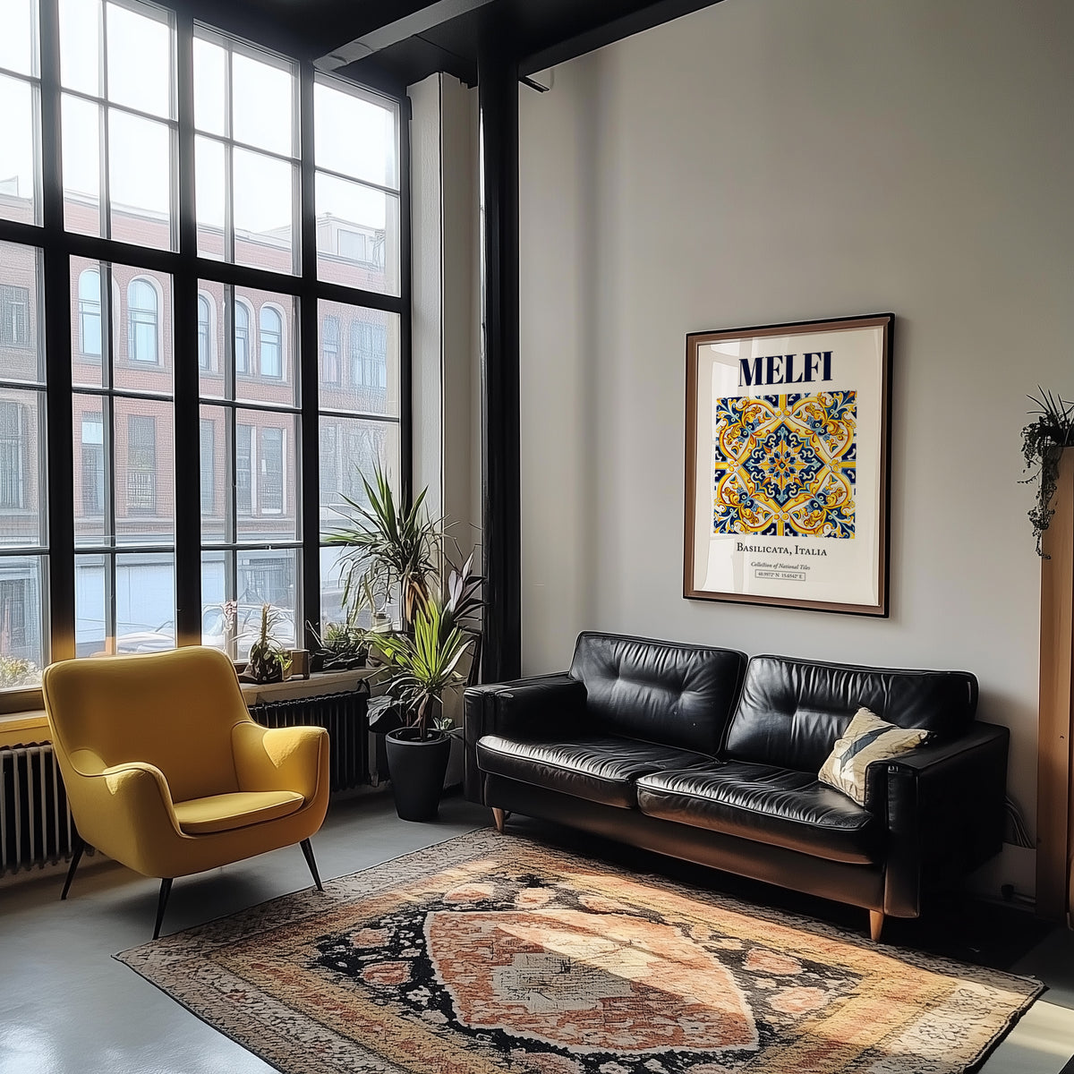 Melfi, Italy – Vintage Travel Poster, unframed on coastal sand