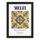 Melfi, Italy – Vintage Travel Poster, in sleek black frame