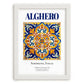 Alghero, Italy – Travel Poster, placed in minimal white frame