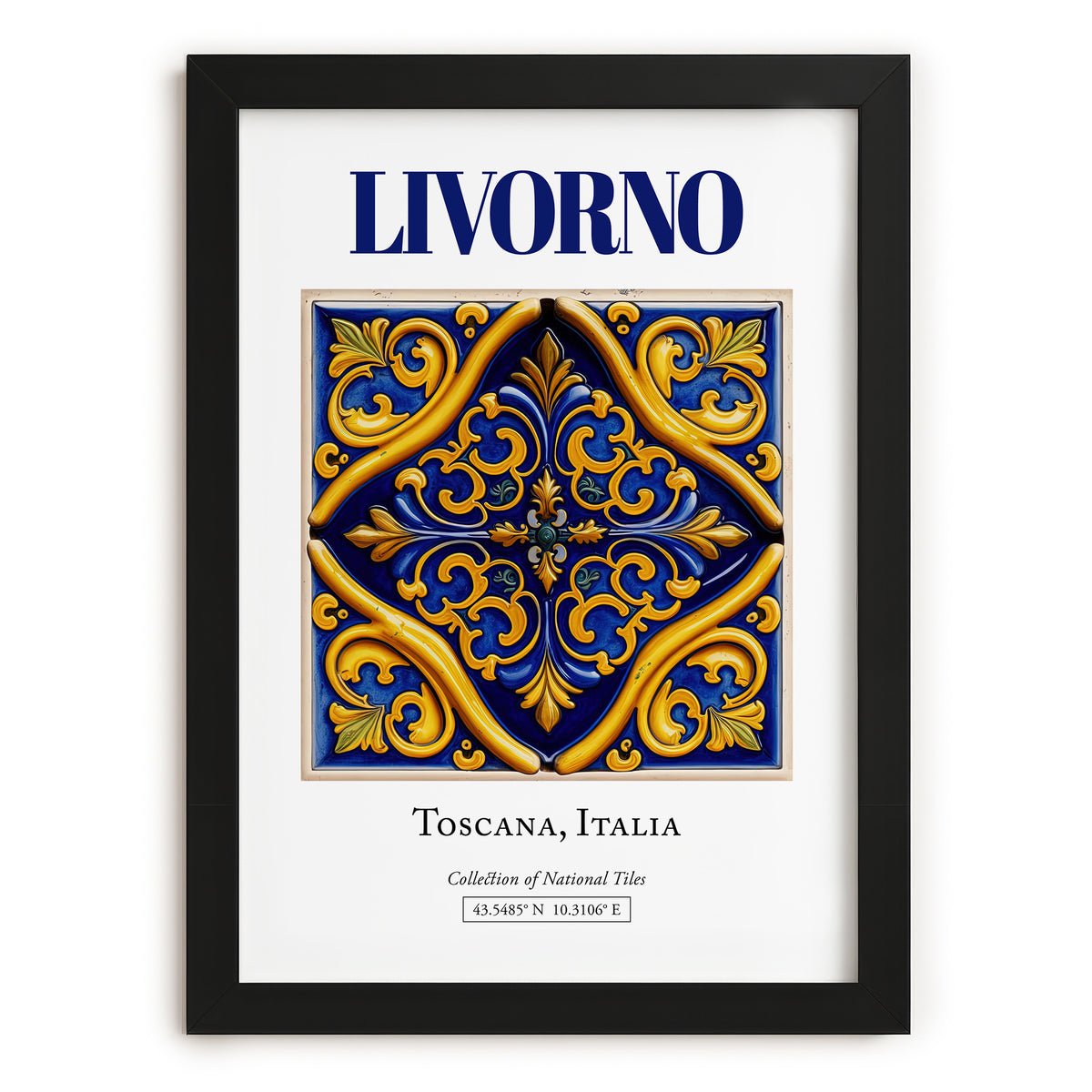 Livorno, Italy – World Heritage Travel Poster, in sleek black frame