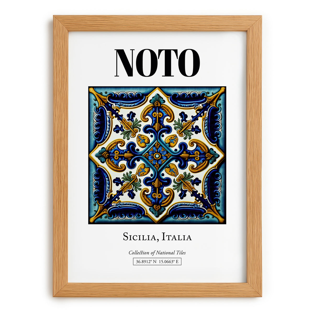 Noto, Italy – Dream Destination Decor, set in oak frame