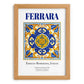 Ferrara, Italy – World Heritage Travel Poster, set in oak frame