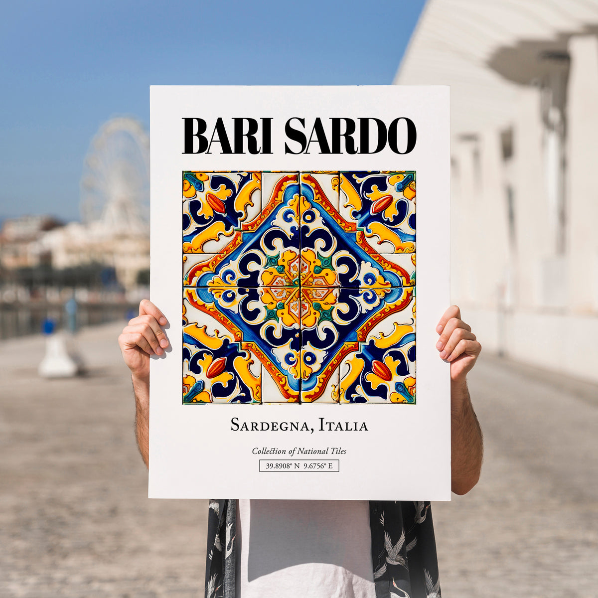 Bari Sardo, Italy – Travel Poster, no-text version framed in wood
