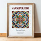 Sansepolcro, Italy – Minimalist Travel Print, in wooden frame leaning on the floor