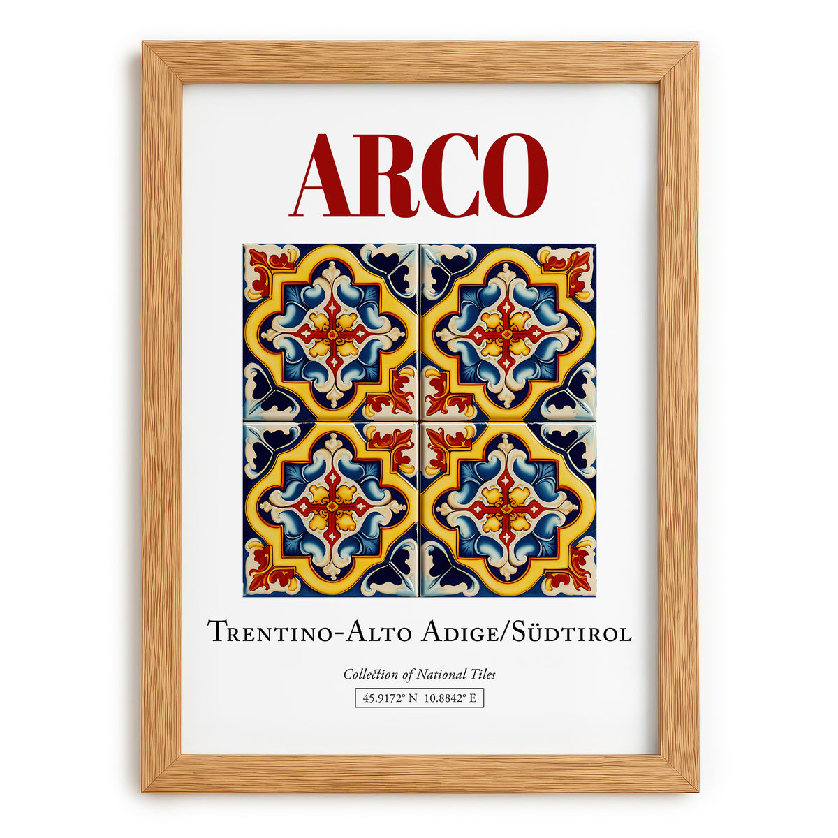 Arco, Italy – Travel Poster, set in oak frame