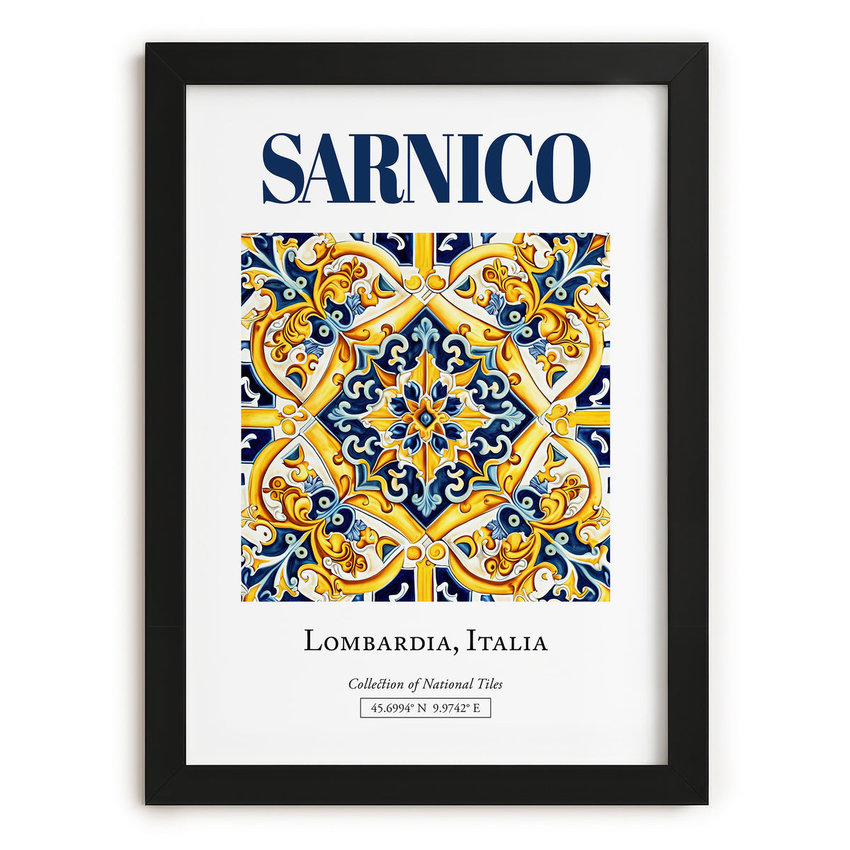 Sarnico, Italy – Travel Poster, in sleek black frame