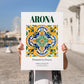 Arona, Italy – Travel Print, no-text version framed in wood