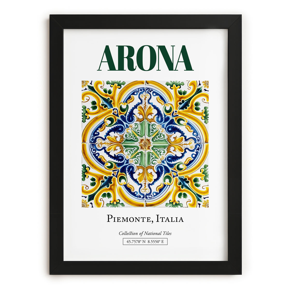 Arona, Italy – Travel Print, in sleek black frame