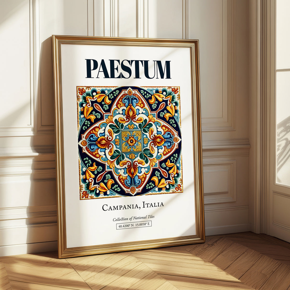 Paestum, Italy – Travel Poster, styled in a charming Paris street view